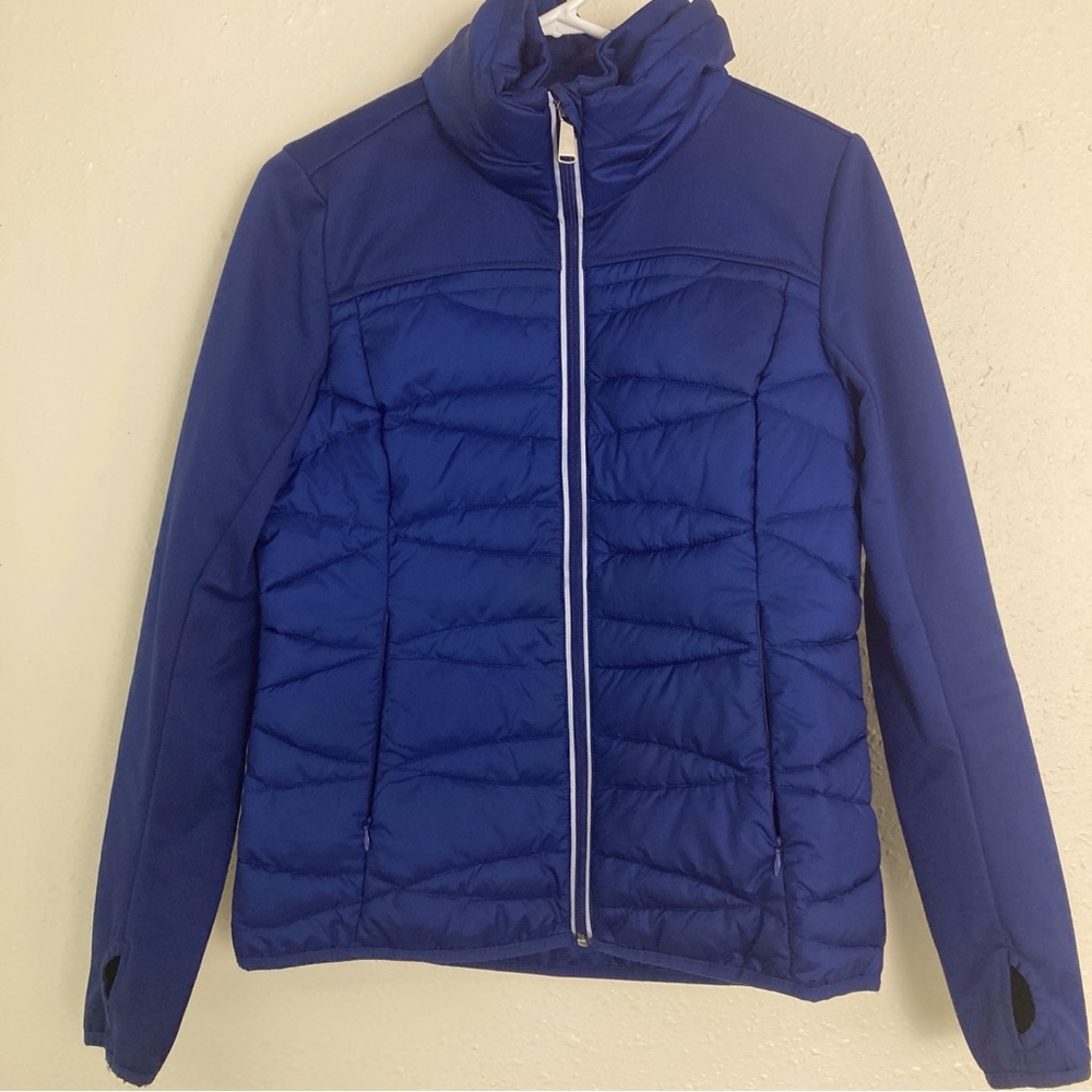 Everlast Jacket Blue Quilted Puffer Reflective Thumb Hole Zip Pockets Full Zip - Picture 1 of 16